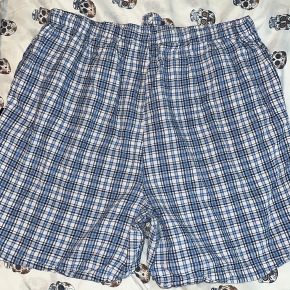 Izod Mens Plaid Boxers sleepwear size Large Blue and White - Picture 5 of 5